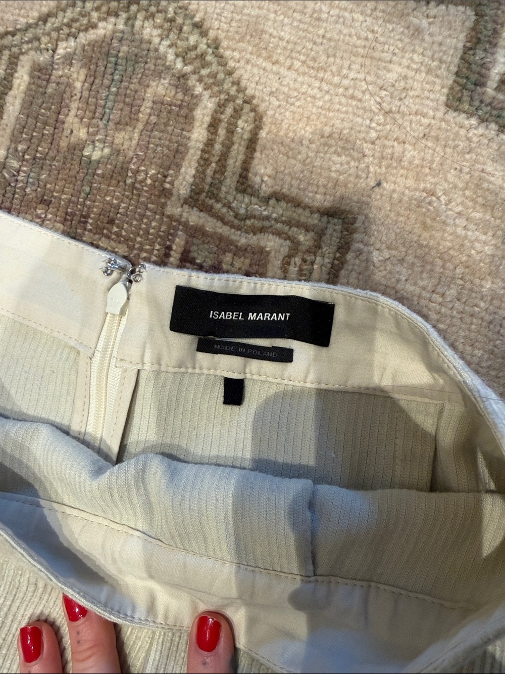 Isabel Marant Cream High-Low Midi Skirt - Picture 2 of 3